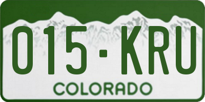 CO license plate 015KRU