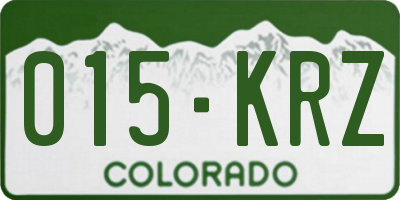 CO license plate 015KRZ