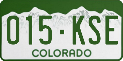 CO license plate 015KSE