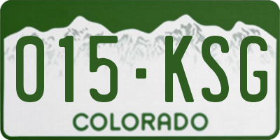 CO license plate 015KSG