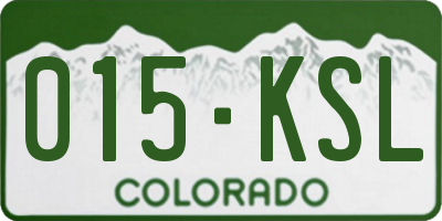 CO license plate 015KSL