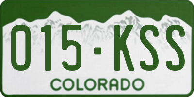 CO license plate 015KSS