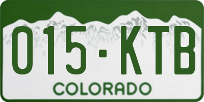 CO license plate 015KTB