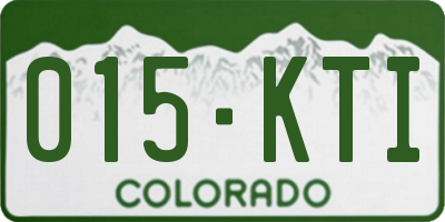CO license plate 015KTI