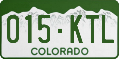 CO license plate 015KTL