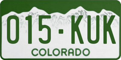 CO license plate 015KUK