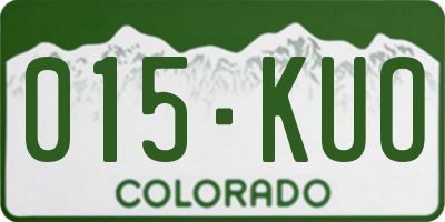 CO license plate 015KUO
