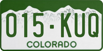 CO license plate 015KUQ