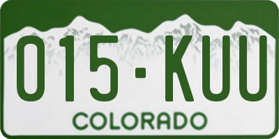 CO license plate 015KUU