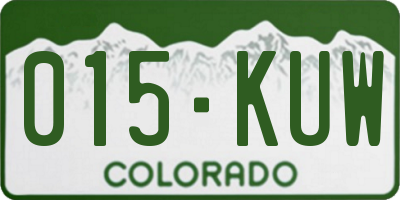 CO license plate 015KUW