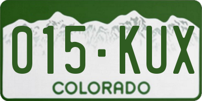 CO license plate 015KUX