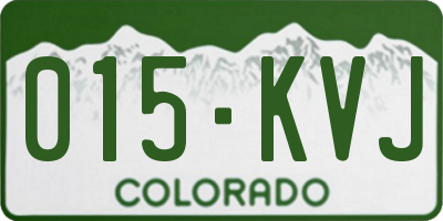 CO license plate 015KVJ