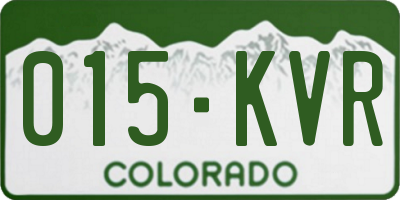 CO license plate 015KVR