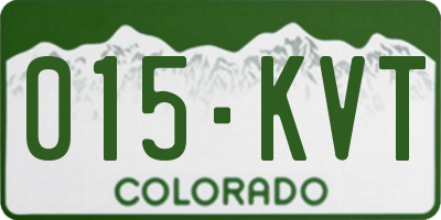 CO license plate 015KVT