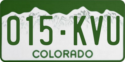 CO license plate 015KVU