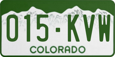 CO license plate 015KVW