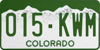 CO license plate 015KWM
