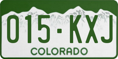 CO license plate 015KXJ