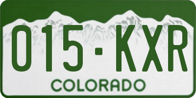 CO license plate 015KXR
