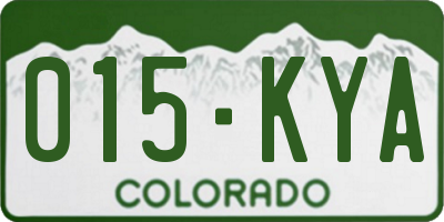 CO license plate 015KYA