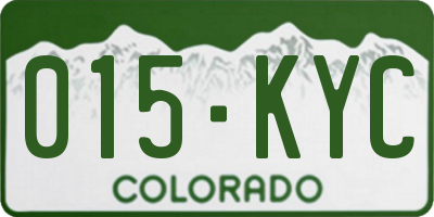 CO license plate 015KYC
