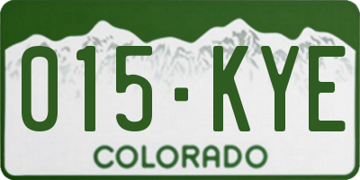 CO license plate 015KYE