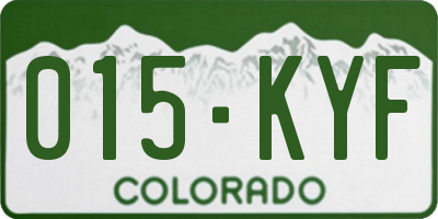 CO license plate 015KYF