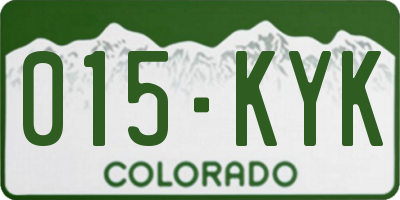 CO license plate 015KYK