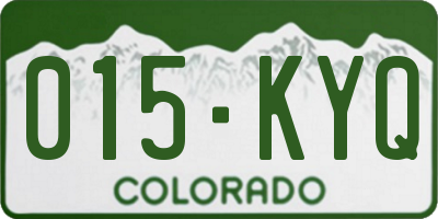 CO license plate 015KYQ