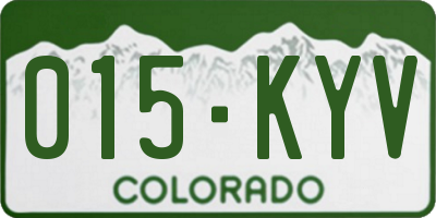 CO license plate 015KYV