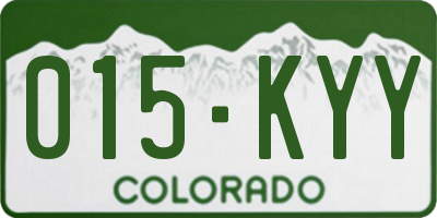 CO license plate 015KYY