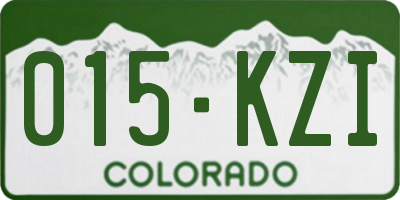 CO license plate 015KZI