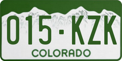 CO license plate 015KZK