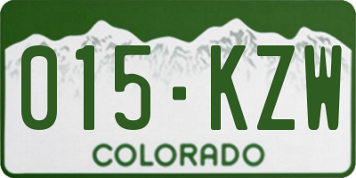 CO license plate 015KZW