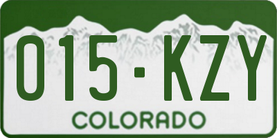CO license plate 015KZY