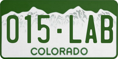 CO license plate 015LAB