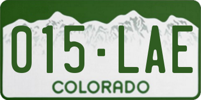 CO license plate 015LAE