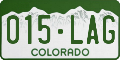 CO license plate 015LAG