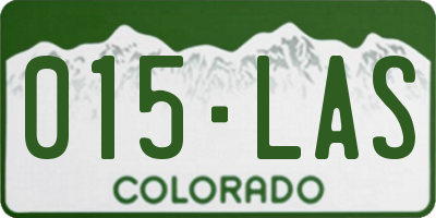 CO license plate 015LAS