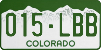 CO license plate 015LBB