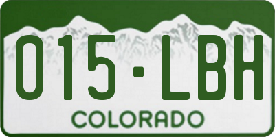 CO license plate 015LBH