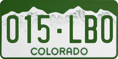 CO license plate 015LBO