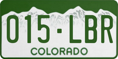 CO license plate 015LBR