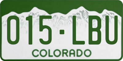 CO license plate 015LBU