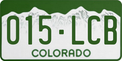 CO license plate 015LCB