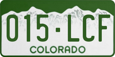 CO license plate 015LCF