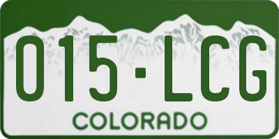 CO license plate 015LCG