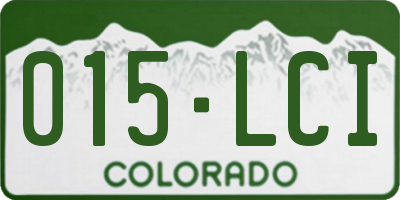 CO license plate 015LCI