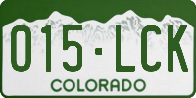 CO license plate 015LCK