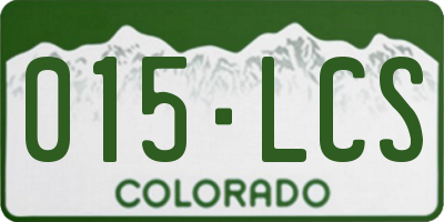 CO license plate 015LCS